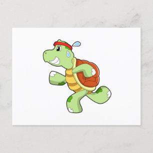 Carte Postale Tortue en tant que coureur
