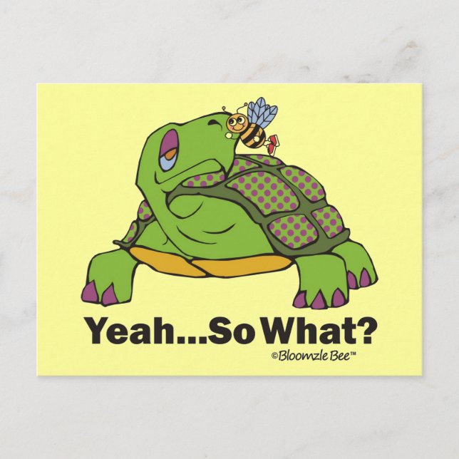 Carte Postale Tortue et abeille (Devant)