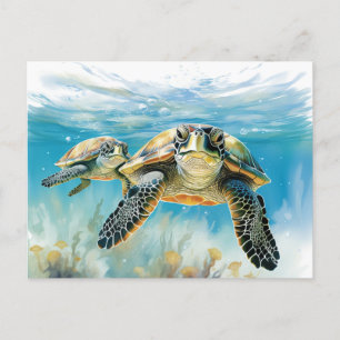 Carte Postale Tortue étonnante