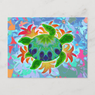 Carte postale Tortue flamme