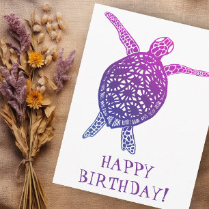 Carte Postale Tortue marine Tortue terrestre JOYEUX ANNIVERSAIRE