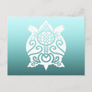 Carte Postale Tortue Snapper Silhouette Blanche