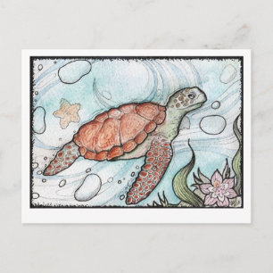 Carte Postale Tortue tourbillonnant