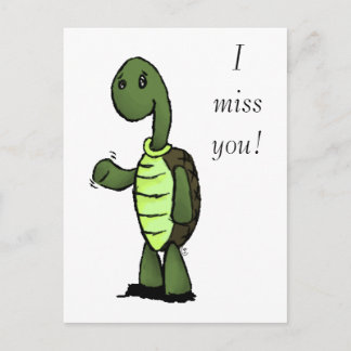Carte Postale Tortue, tu me manques !