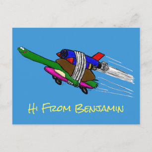 Carte Postale Tortue volante