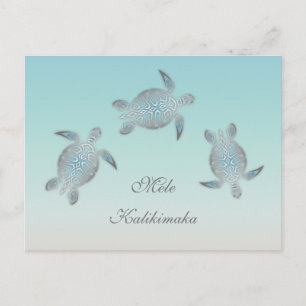 Carte Postale Tortues marines Noël Mele Kalikimaka