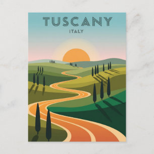 Carte Postale Toscane Italie Campagne coucher du soleil