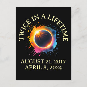 Carte Postale Total Éclipse Solaire 2024 Deux Fois Dans Une Vie