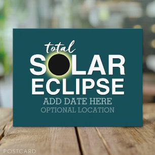 Carte Postale Total Solaire Eclipse - 2024 ou date personnalisée