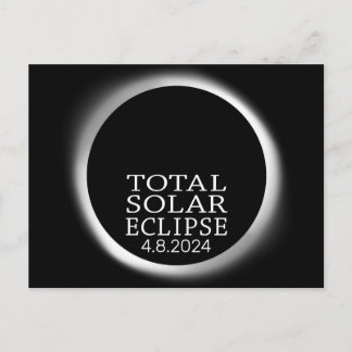 Carte Postale Total Solaire Eclipse - 2024 ou date personnalisée