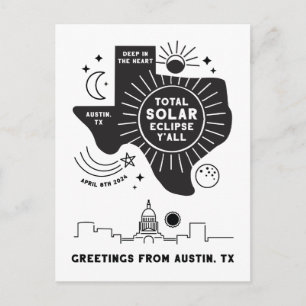 Carte postale Total Solaire Eclipse Austin Texas