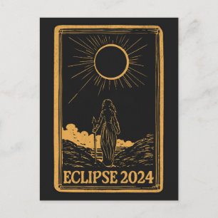 Carte Postale Total Solaire Eclipse USA 8 avril 2024 Celestial