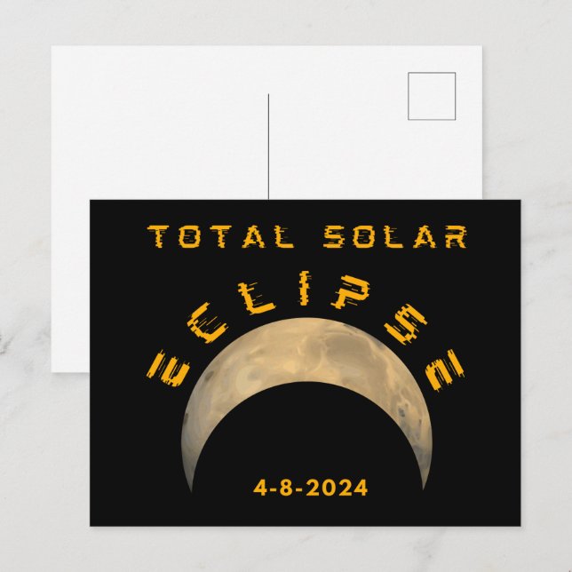 CARTE POSTALE TOTAL SOLAIRE ÉLIPSE LUNE TERRE SOLAIRE (Devant / Derrière)