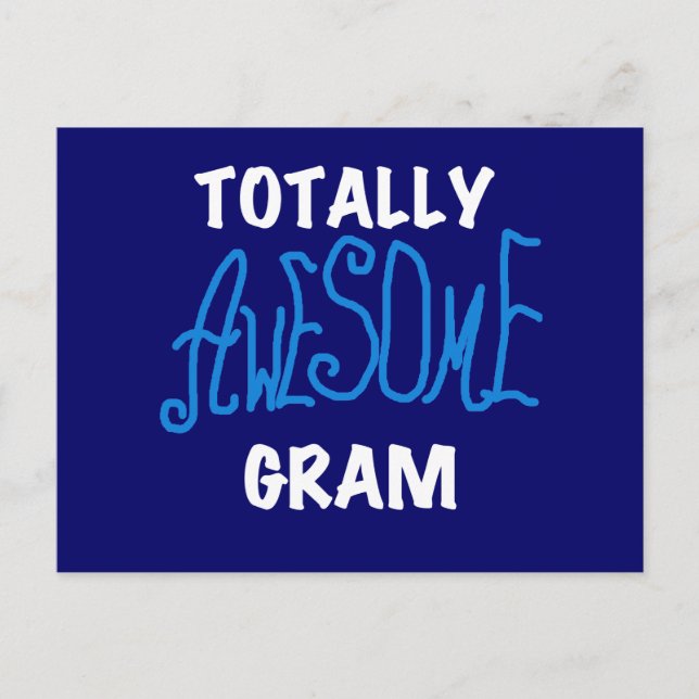 Carte Postale Totalement Incroyables T-shirts Bleus Gram et Cade (Devant)