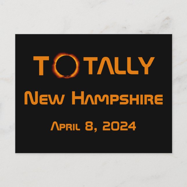 Carte Postale Totalement New Hampshire 2024 Solar Eclipse (Devant)