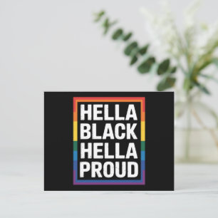 Carte Postale Totalement noire, totalement fière, fierté gay afr