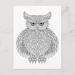 Carte Postale Totem d'oiseaux de hibou inspiré