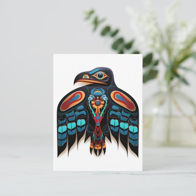 Carte Postale totem du corbeau de Salish (Debout devant)