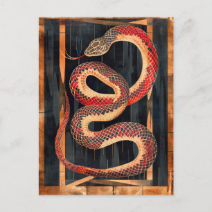 Carte Postale Totem du serpent – Symbole déco transformatif