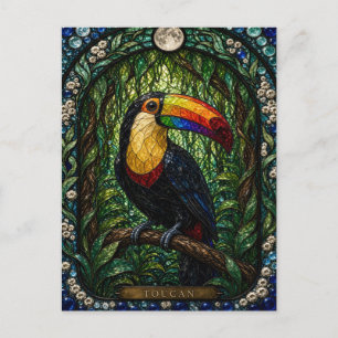 Carte Postale Toucan, Canopée Fleurir Vitrail