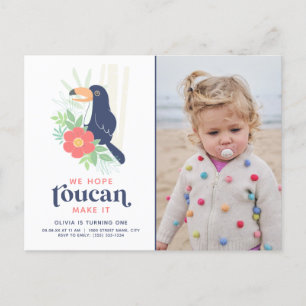 Carte Postale Toucan Tropical Palm Feuilles Anniversaire Photo I