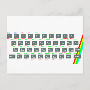 Carte Postale Touches de clavier de spectre Sinclair ZX
