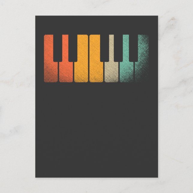Carte Postale Touches de piano de clavier rétros Instrument de m (Devant)