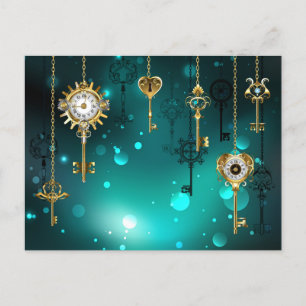 Carte Postale Touches de squelette antique sur Arrière - plan ve