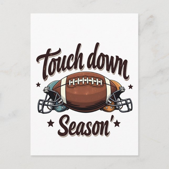 Carte Postale Touchez la saison dernière Imaginaire Football Rug (Devant)