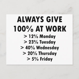 Carte Postale Toujours donner 100% au travail