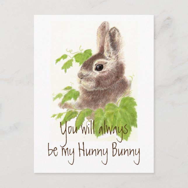 Carte Postale Toujours être mon lapin lapin Hunny, Verre (Devant)