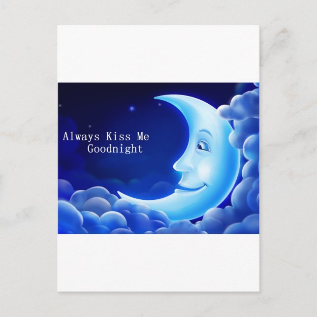 Carte Postale toujours m'embrasser bonne nuit (Devant)