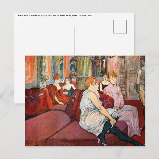Carte Postale Toulouse-Lautrec - Au Salon, rue des Moulins (Devant / Derrière)