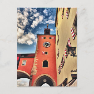 Carte Postale Tour à horloge de Regensburg HDR