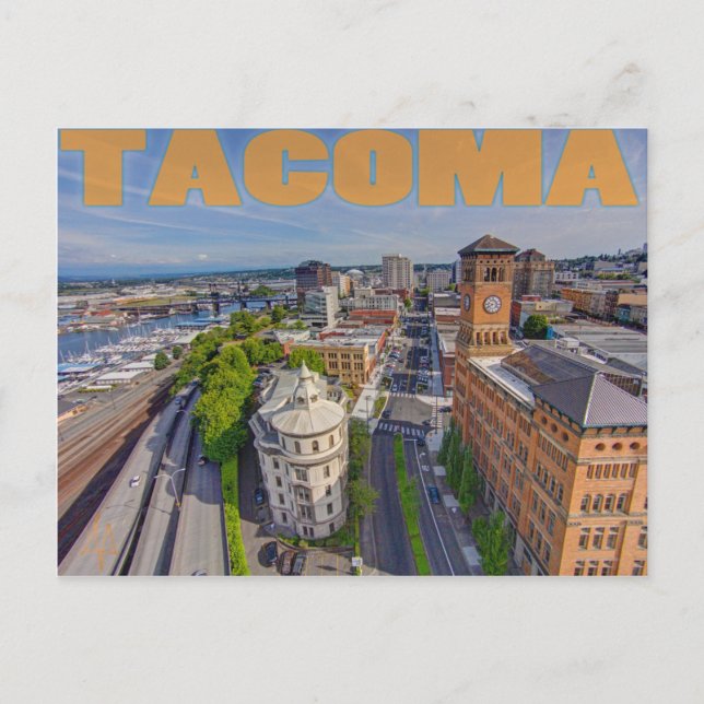 Carte postale Tour à horloge et un Pacifique (Devant)