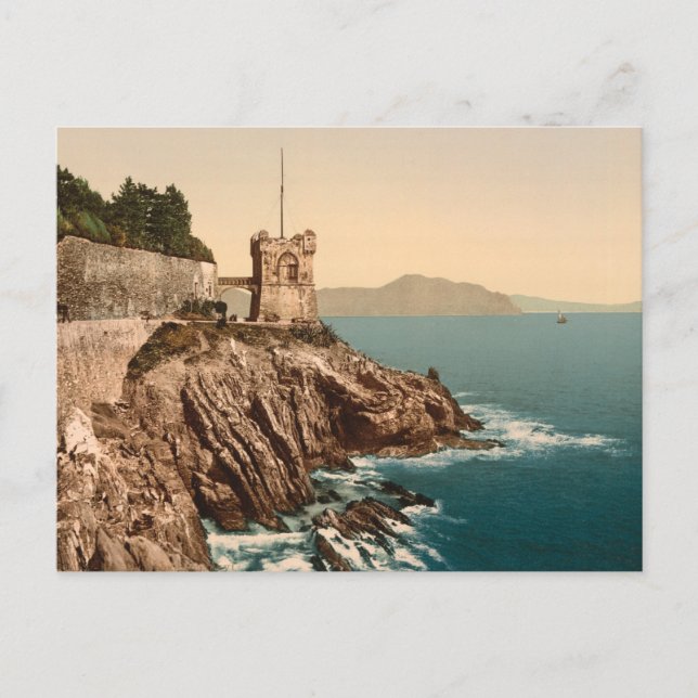 Carte Postale Tour à Nervi, Gênes, Ligurie, Italie (Devant)