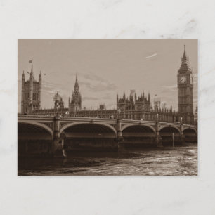 Carte Postale Tour Big Ben Palais de Westminster en sépia