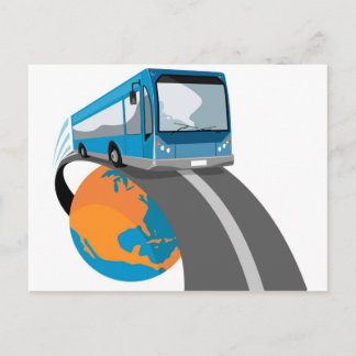 Carte Postale tour bus bus transport transport monde