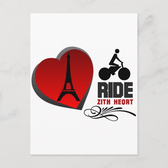 Carte Postale Tour De France Paris Coeur (Devant)