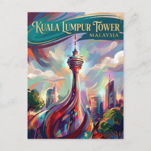 Carte Postale Tour de Kuala Lumpur Malaisie