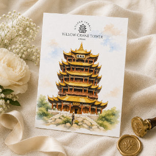 Carte Postale Tour de la grue jaune Chine   Icône de voyage monu