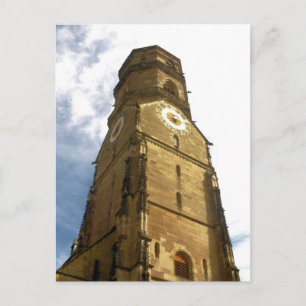 Carte Postale Tour de l'horloge de l'église - Stuttgart, Allemag