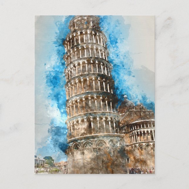 Carte Postale Tour de Pise en Italie (Devant)