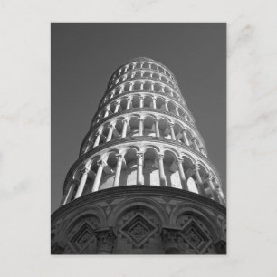 Carte Postale Tour de Pise en noir et blanc Italie