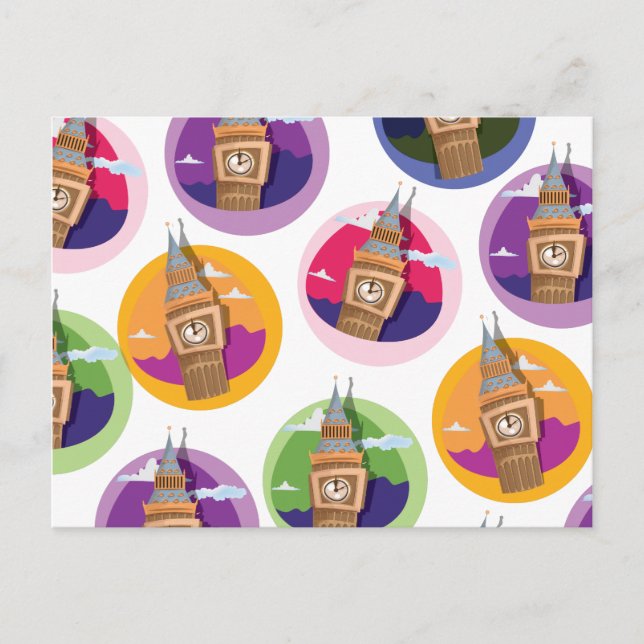 Carte Postale Tour d'horloge Big Ben Westminster (Devant)