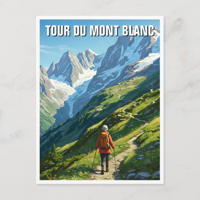 Carte Postale Tour du Mont Blanc Randonneur (Devant)