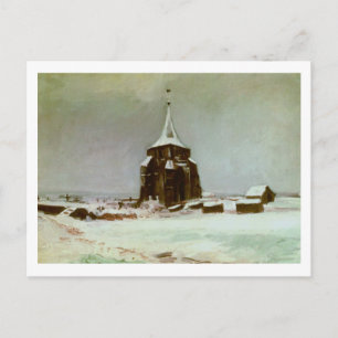 Carte Postale Tour du Vieux Cimetière à Snow, Van Gogh Art