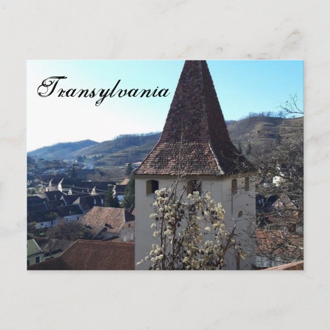 Carte Postale Tour du village pittoresque Transylvanie (Devant)