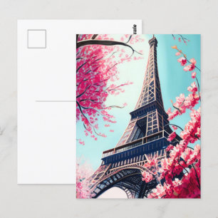Carte Postale Tour Effiel au printemps
