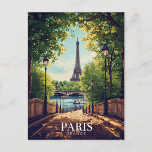 Carte Postale Tour Eiffel du parc d'été de Paris